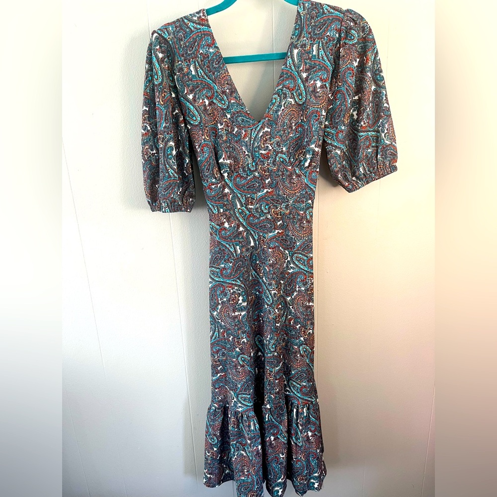 Micheal Kors Elegant Paisley Print Dress NWT - Picture 2 of 13